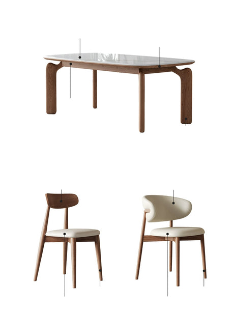 FASATI Leonardo Chic Minimalist Wood Dining Set from FASATI
