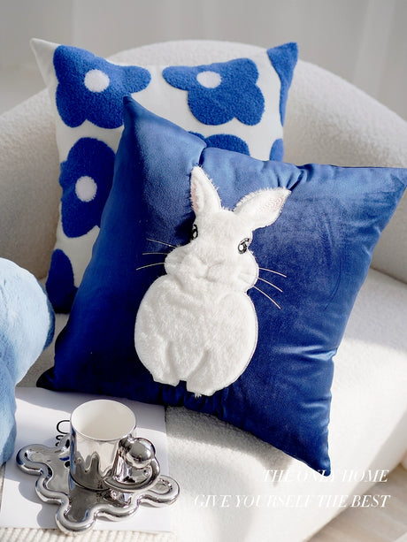 YOULI Penelope Plush Floral Rabbit Pillowcase from YOULI