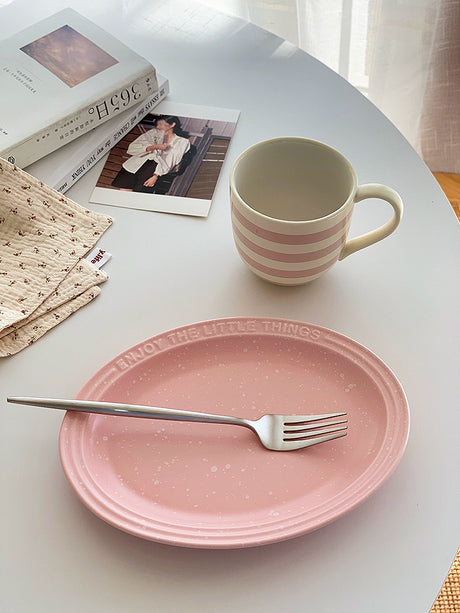 YASUKI Amara Elegant Pink Inkjet Ceramic Plate from YASUKI