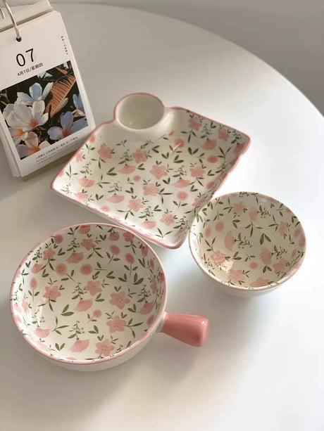 YASUKI Elowen Elegant Floral Design Bowl Set from YASUKI