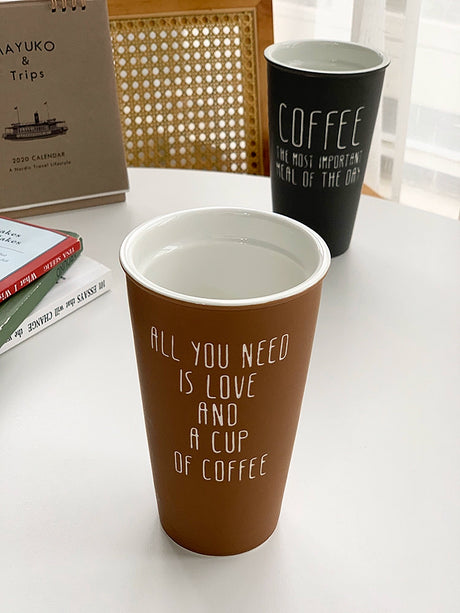 YASUKI Akira Elegant Matte Ceramic Coffee Grip Cup from YASUKI