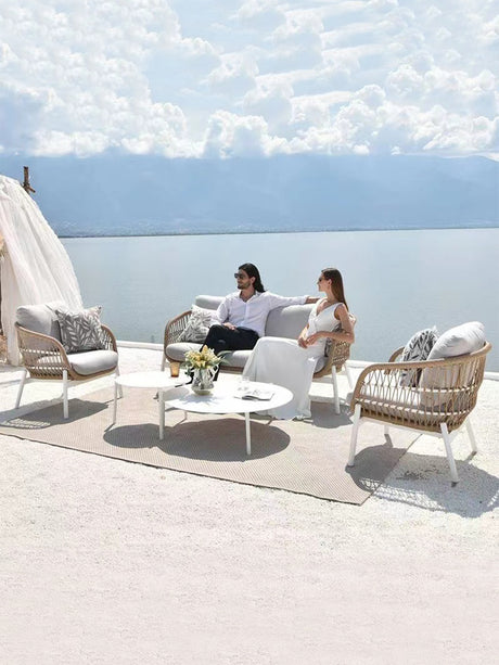 RATTAN SPACE Araceli Premium Waterproof High Chair Coffee Table with Sun Protection from RATTAN SPACE