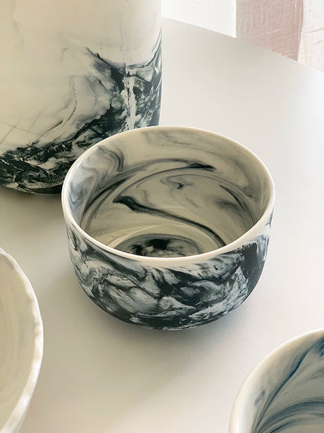 YASUKI Oliver Modern Marble Design Ceramic Date Bowl from YASUKI