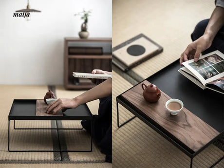 Black Japanese Style Sencha Table from Caomu Temple