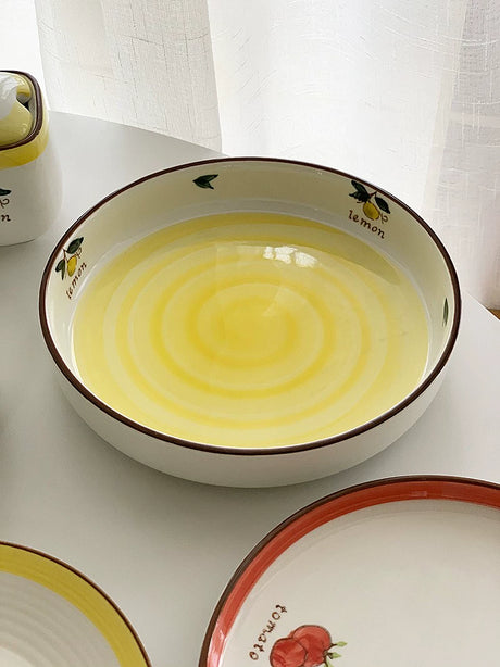 YASUKI Emilia Pastoral Fruit Glaze Ceramic Rice Bowl from YASUKI