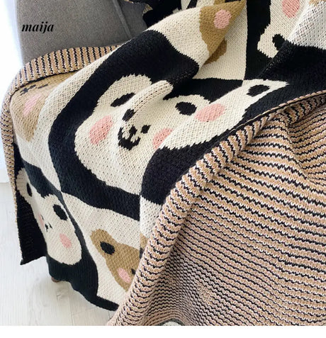 Bear Quilt Style Woven Throw from Luxury Weaving