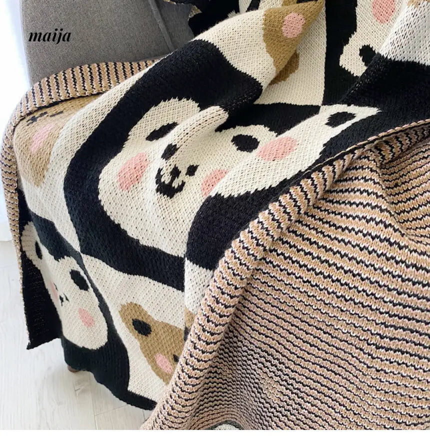 Bear Quilt Style Woven Throw from Luxury Weaving