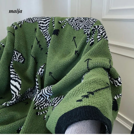 Green Zebra Retro Throw from maija