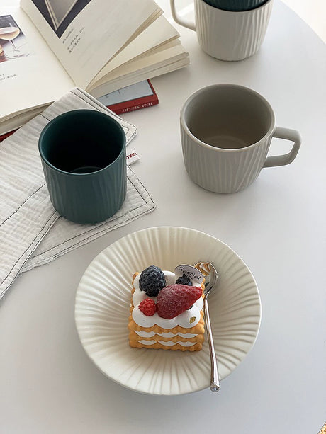 YASUKI Akira Chic Striped Ceramic Coffee Cup from YASUKI