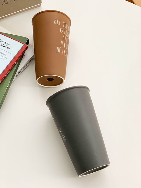 YASUKI Akira Elegant Matte Ceramic Coffee Grip Cup from YASUKI