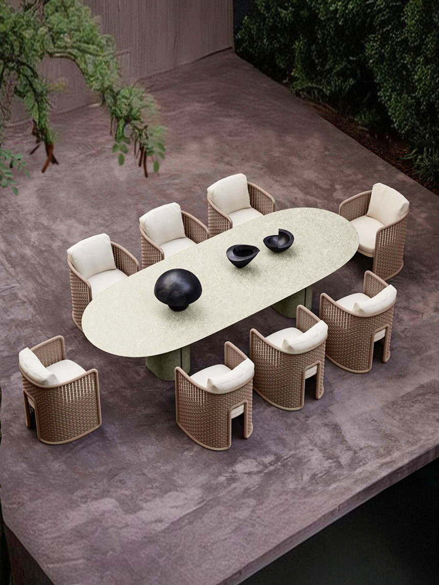 DIME GARDEN Viridian Sleek Luxury Outdoor Dining Set from DIME GARDEN