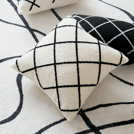YOULI Sebastian Minimalist Black & White Pillow Cover from YOULI