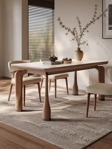 QUANMU Elowen Retro Simple Luxury Dining Table from QUANMU