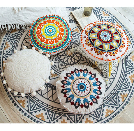 YOULI Amara Handmade Ethnic Round Pillow from YOULI