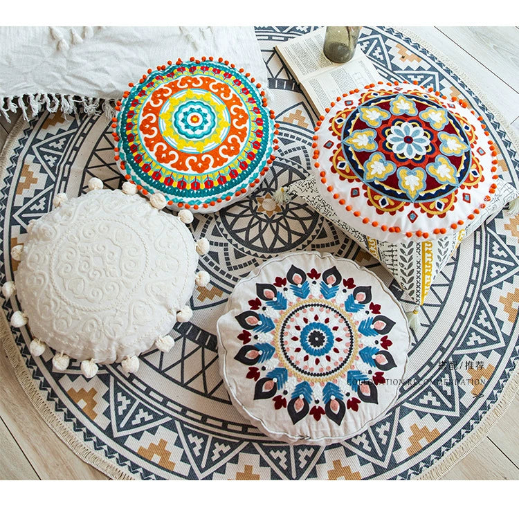 YOULI Amara Handmade Ethnic Round Pillow from YOULI