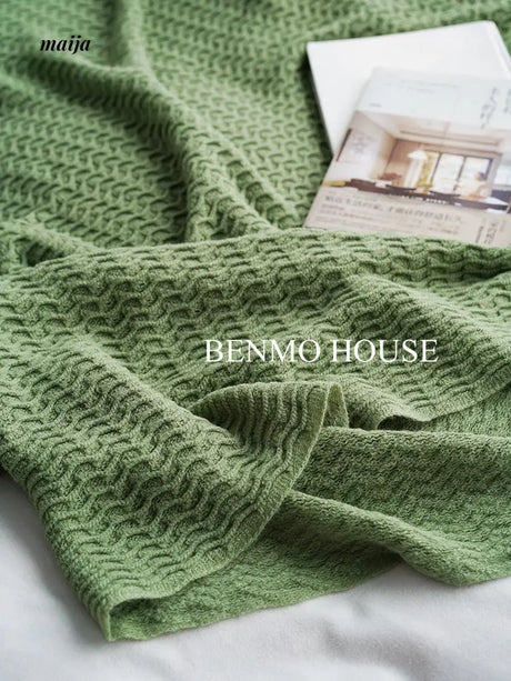 Fishbone Knitted Throw from Benmo House