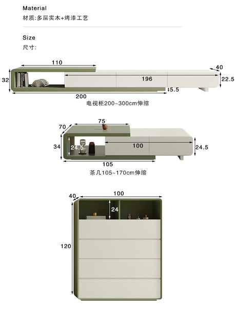 KOCU HOME Elowen Chic Solid Wood TV Cabinet from KOCU HOME