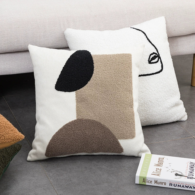 YOULI Oliver Artistic Cream Pillow Sleeve - Nordic Style Sofa Cushion from YOULI