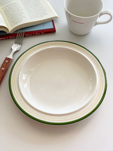 YASUKI Minja Retro Striped Ceramic Soup Bowl from YASUKI