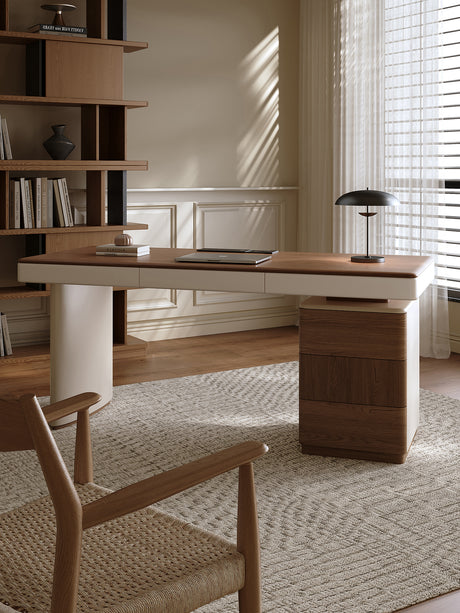 QUANMU Lorenzo Luxury Walnut Modern Workbench Desk from QUANMU