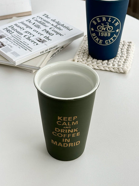 YASUKI Akira Elegant Matte Ceramic Coffee Grip Cup from YASUKI