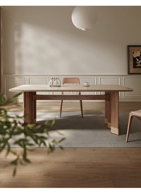 QUANMU Isidore Elegant Walnut Dining Table from QUANMU