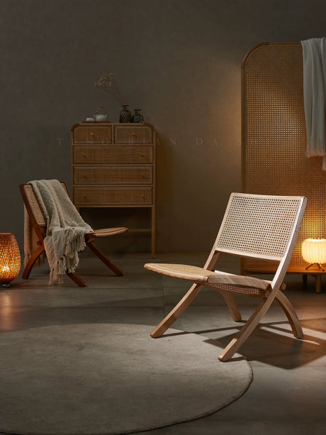 RATTAN CRAFTSMAN Folding Rattan Lounge Chair from RATTAN CRAFTSMAN
