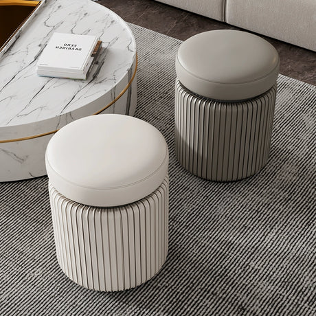 APARTMENT NO.7 Evelyn Chic Leather Round Stool from APARTMENT NO.7