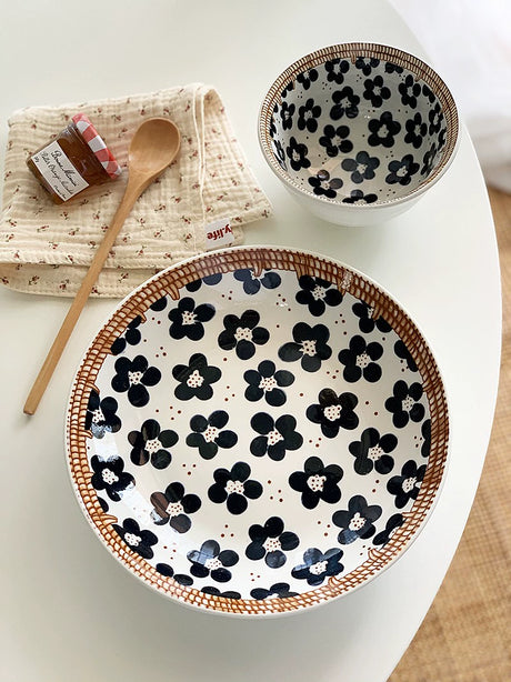 YASUKI Hiroshi Artistic Ink Blue Ceramic Bowl from YASUKI