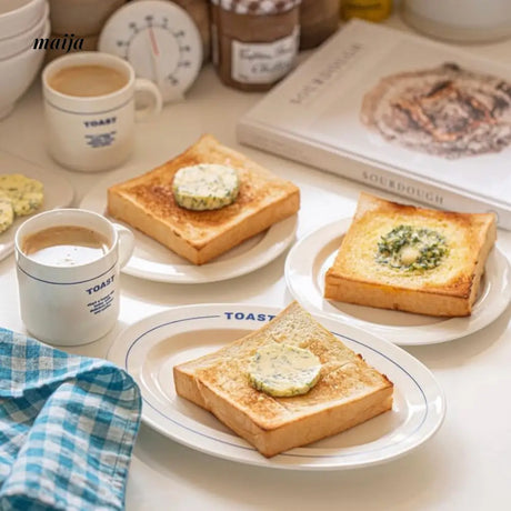 Blue Letter Ceramic Dinnerware Set from take me home