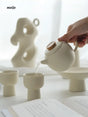High Foot Creamy Ceramic Tea Set from maija