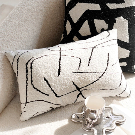 YOULI Benjamin Elegant Minimalist Black and White Sofa Pillow from YOULI