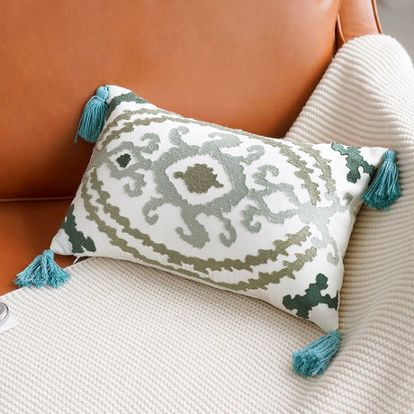 YOULI Arjun Embroidered Boho Ethnic Sofa Pillow from YOULI