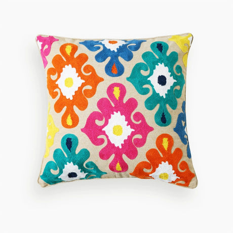 YOULI Arjun Embroidered Boho Ethnic Sofa Pillow from YOULI