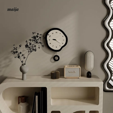 Pendulum Black and White Wall Clock from maija