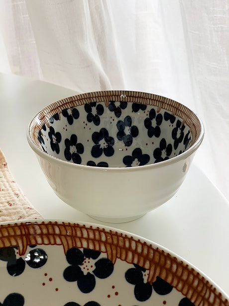 YASUKI Hiroshi Artistic Ink Blue Ceramic Bowl from YASUKI