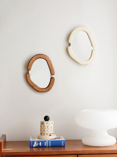 MOMO'S TALK Amelie Vintage Wooden Cream Mirror Table Jewelry Decoration Handmade from MOMO'S TALK