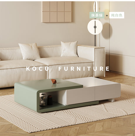 KOCU HOME Catania Rustic Retractable Solid Wood Table from KOCU HOME