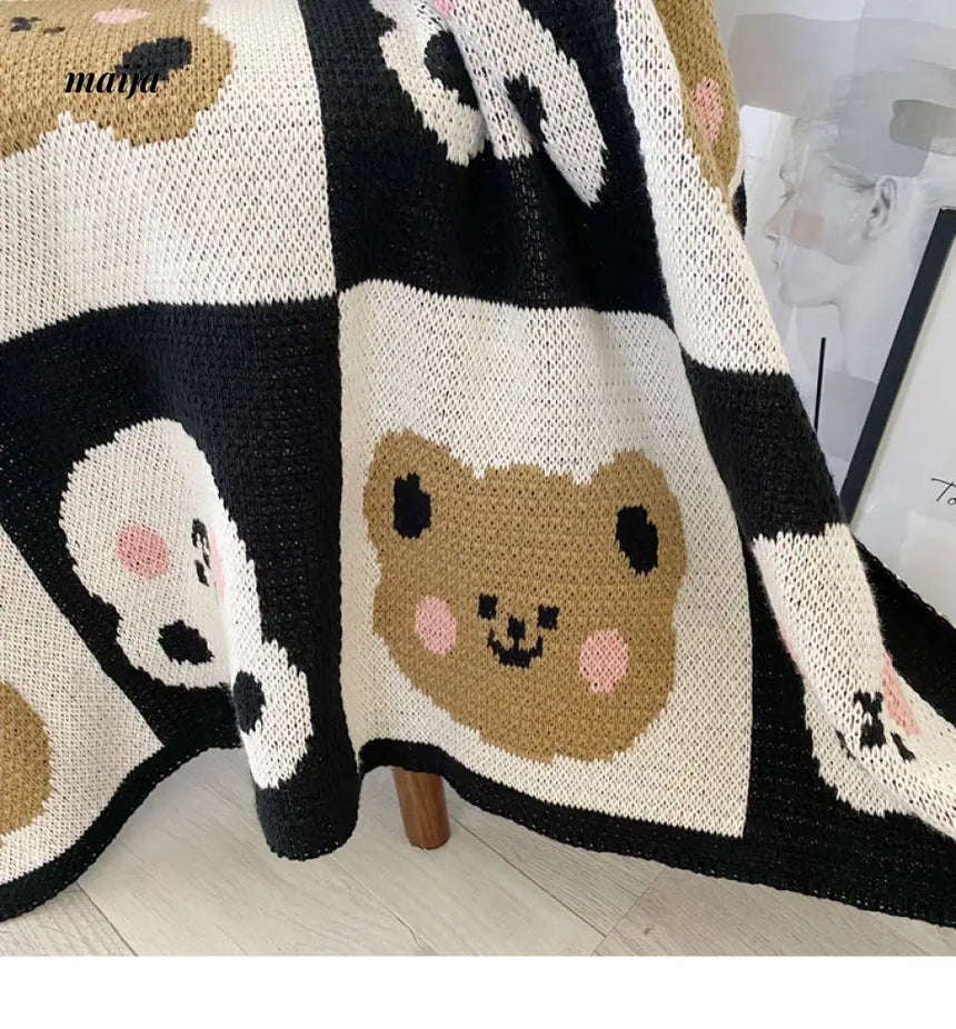 Bear Quilt Style Woven Throw from Luxury Weaving