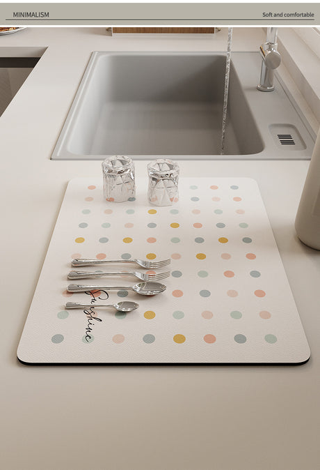 SUCO Marcellus Creamy Absorption Pad Kitchen Drain Mat from SUCO