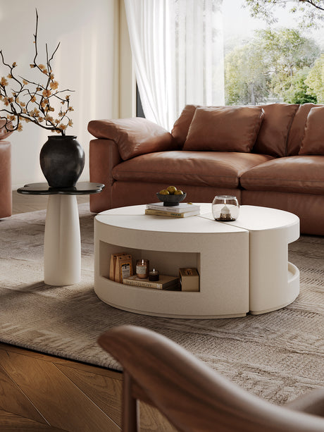QUANMU Elowen Elegant Luxury Round Coffee Table from QUANMU