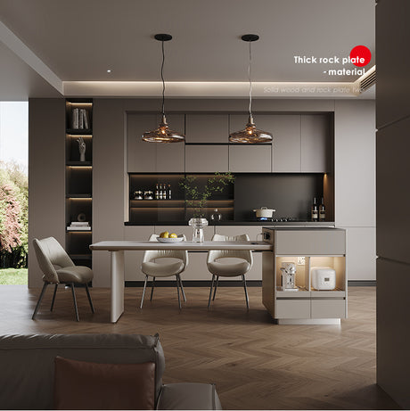 QUANMU Isolde Elegant Retractable Wabi-Sabi Dining Table from QUANMU