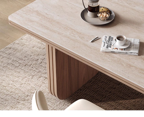 QUANMU Javier Elegant Walnut Veneer Dining Table from QUANMU