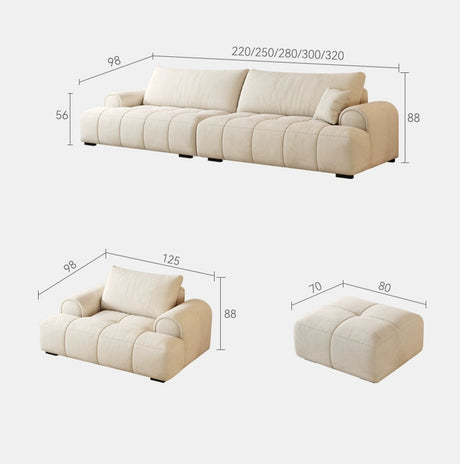 FASATI Emmeline Cream Cotton Sofa Scandinavian Style from FASATI