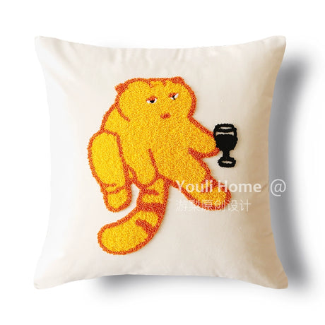 YOULI Elowen Contemporary Soft-Cover Cat Pillow from YOULI
