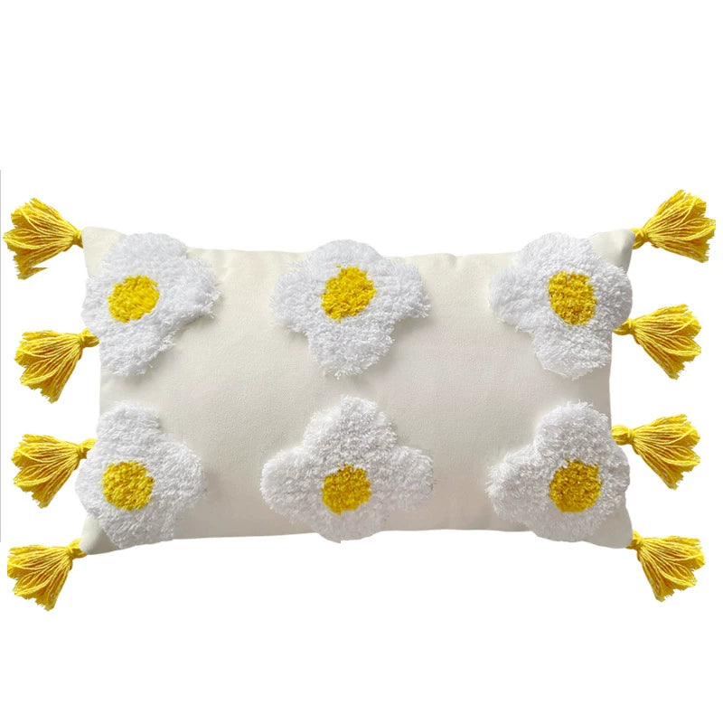 YOULI Cedric Plush Velvet Daisy Accent Pillow from YOULI
