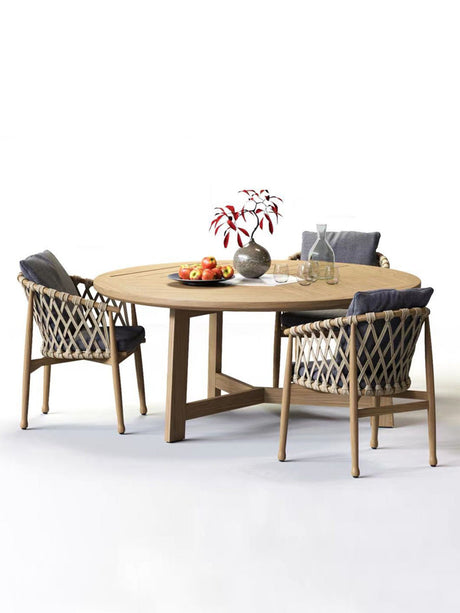 DIME GARDEN Amara Elegant Teak, Rattan Outdoor Table Set from DIME GARDEN