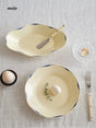 Vintage Cream Stripe Plate from momo's talk