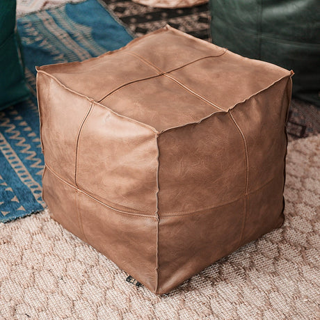YOULI Jasper Comfortable Nordic Leather Cushion Stool from YOULI