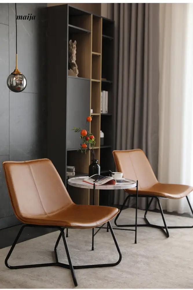 Eliza Lazy Leather Lounge Chair from maija